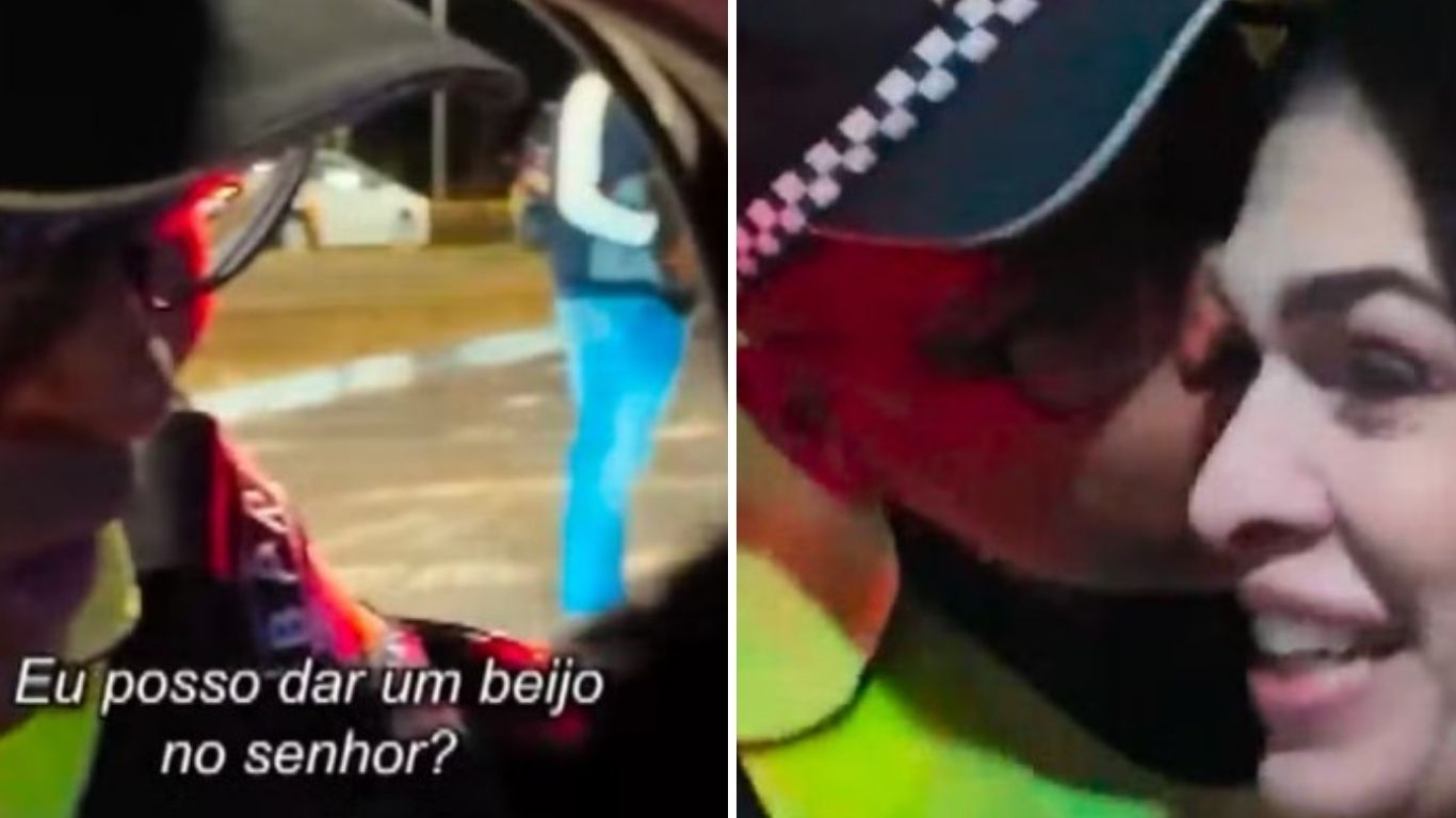 Policial para carro de Caetano Veloso em blitz no DF e dá um beijo no cantor; entenda a cena inusitada