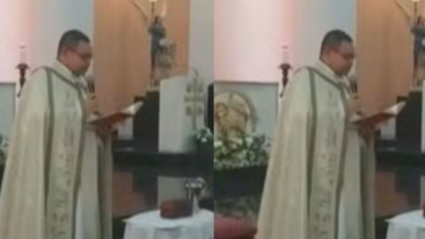 Padre evita citar nome de bebê durante batismo e reação vira caso de polícia; vídeo no link