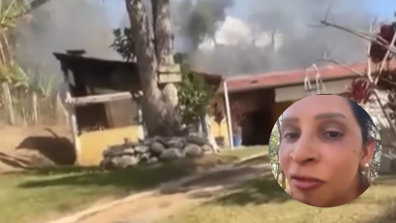 Mulher ateia fogo em casa de campo ao descobrir visita de ex com nova companheira; veja o ele disse