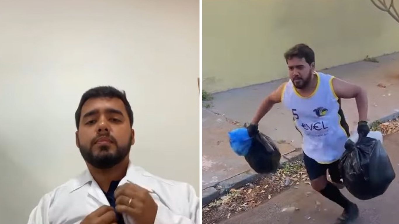 Conheça a história inspiradora do estudante de medicina que trabalha como coletor de lixo à noite em SP