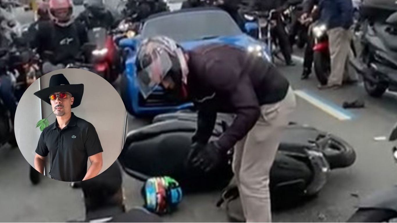 MC atropela motociclista, tenta fugir, mas é perseguido em imagens impressionantes